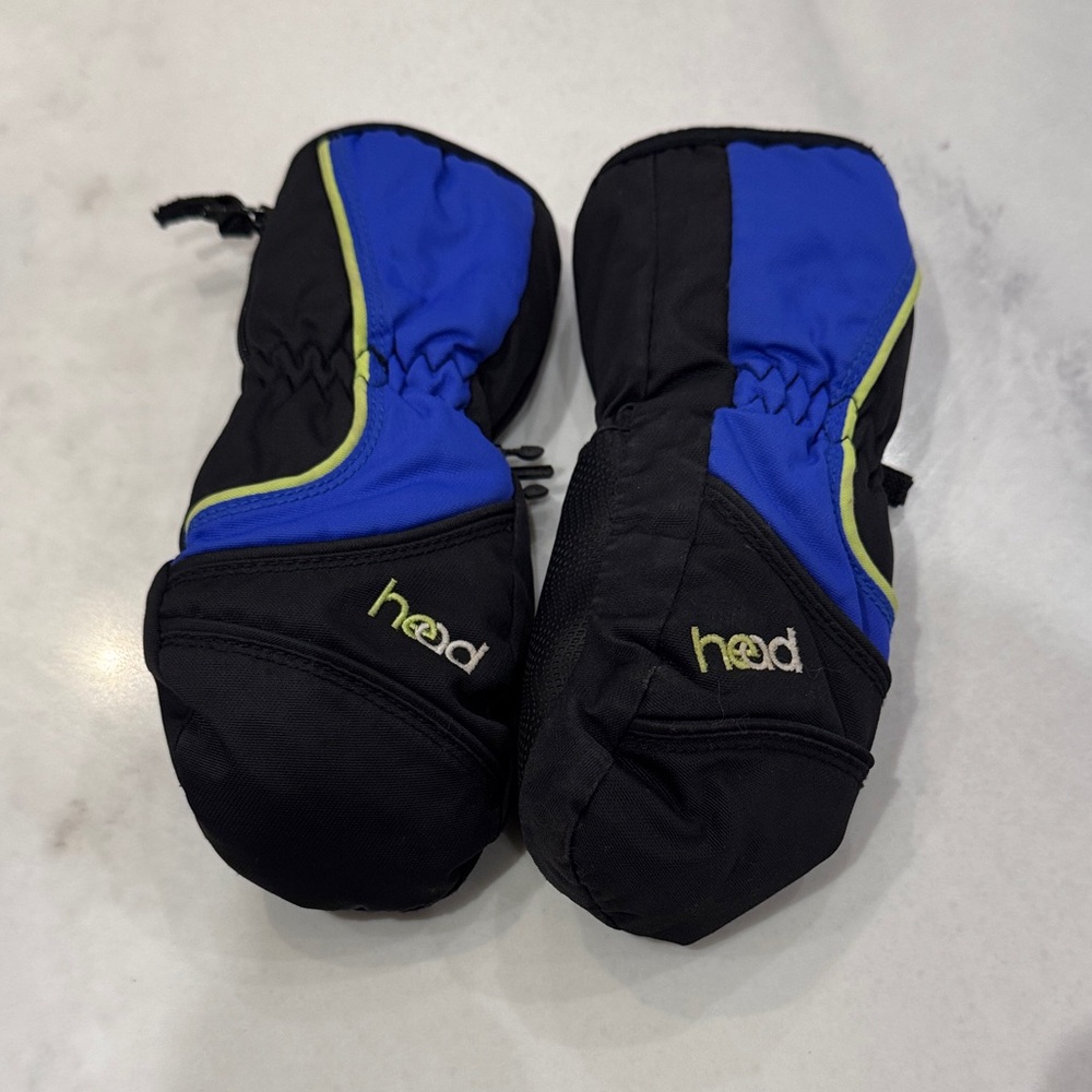 Head Kids Mittens in Blue and Black